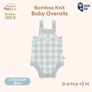 Snow Owl Gingham ชุดเอี๊ยมไหมพรม จากใยไผ่นุ่มๆ 100% Gentle Bamboo Knit Baby Overalls