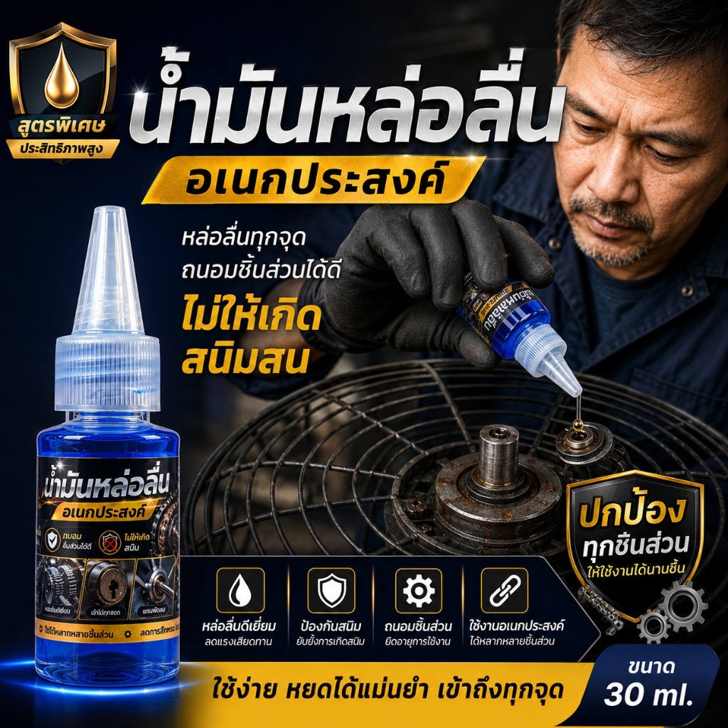 น้ำมันหล่อลื่นอเนกประสงค์ใช่งานทั่วไปมีสารพิเศษช่วยทำให้ใช่งานได้ยาวนานมากขึ้น