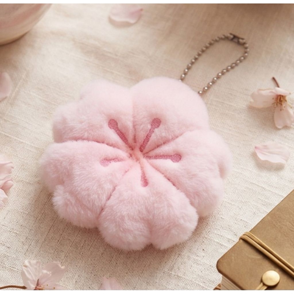 L497 พวงกุญแจดอกซากุระสีชมพู งานน่ารัก พร้อมส่งจากไทย