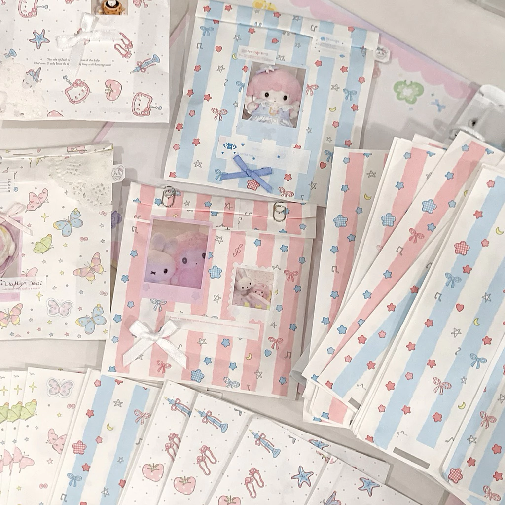 ถุงกระดาษ ถุงแพ็คของ ลายน่ารัก ซองกระดาษลายมินิมอล ถุงใส่ของขวัญ ถุงแพ็ค เลือกลายได้ ขนาด 17*12 cm พร้อมส่ง