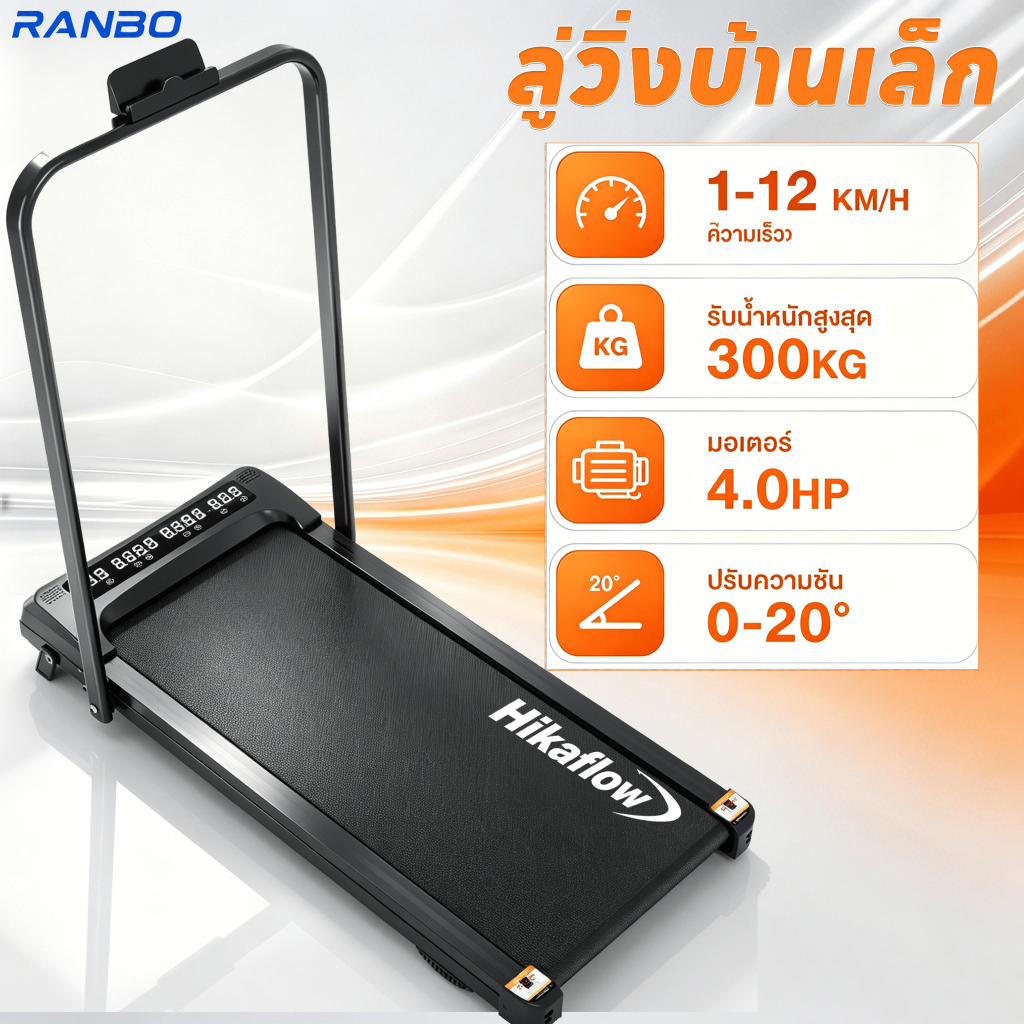 【รับประกัน 10 ปี】ลู่วิ่งไฟฟ้า W3 ลู่วิ่งพับได้ พร้อมจอ LCD ปรับความลาดชันได้ สำหรับออกกำลังกายที่บ้าน