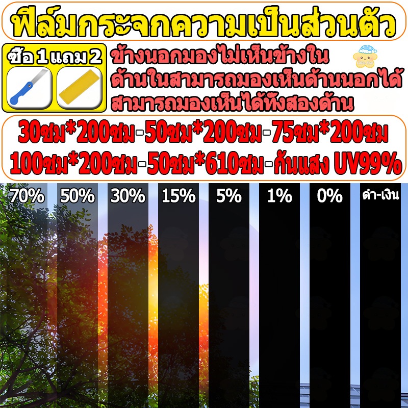 ซื้อ 1แถม 2 ฟิล์มติดกระจก ฟิล์มกรองแสง ฟิล์มอาคาร ฟิล์มกรองแสงรถยนต์ ฟิล์มคาร์บอน กันความร้อน Window Film Black Carbon