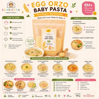 🔥Promotion🔥ลดราคา🥚 สปาเก็ตตี้ไข่เส้นจิ๋ว🥚Baby Egg Spaghetti พาสต้าเด็ก BLW 8M+ Finger Food กินเองได้ Baan Raya