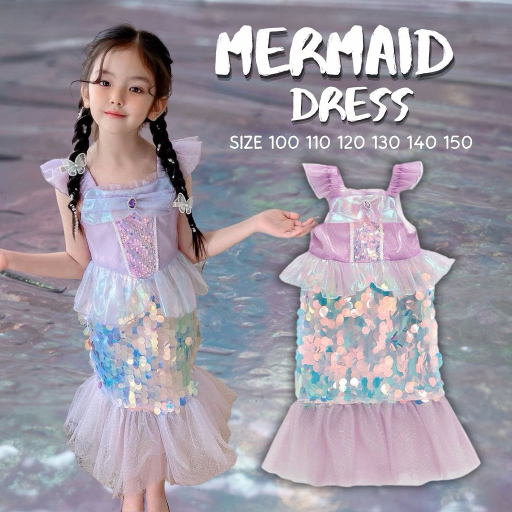 [พร้อมส่งจากกทม] 🪸🐚Mermaid Dress เดรสนางเงือก ปักเลื่อม งานโรงเรียน วันสุนทรภู่