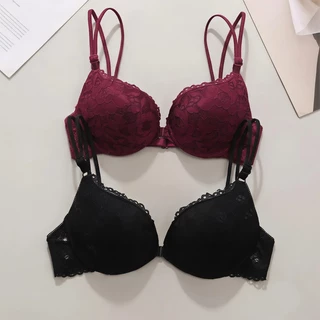 ชุดชั้นในผู้หญิง👙 ลูกไม้ละเอียด ปิดด้านหน้า ดันทรงสำหรับหน้าอกเล็ก สวมใส่สบาย สไตล์เซ็กซี่ 🚚พร้อมส่งจากไทย