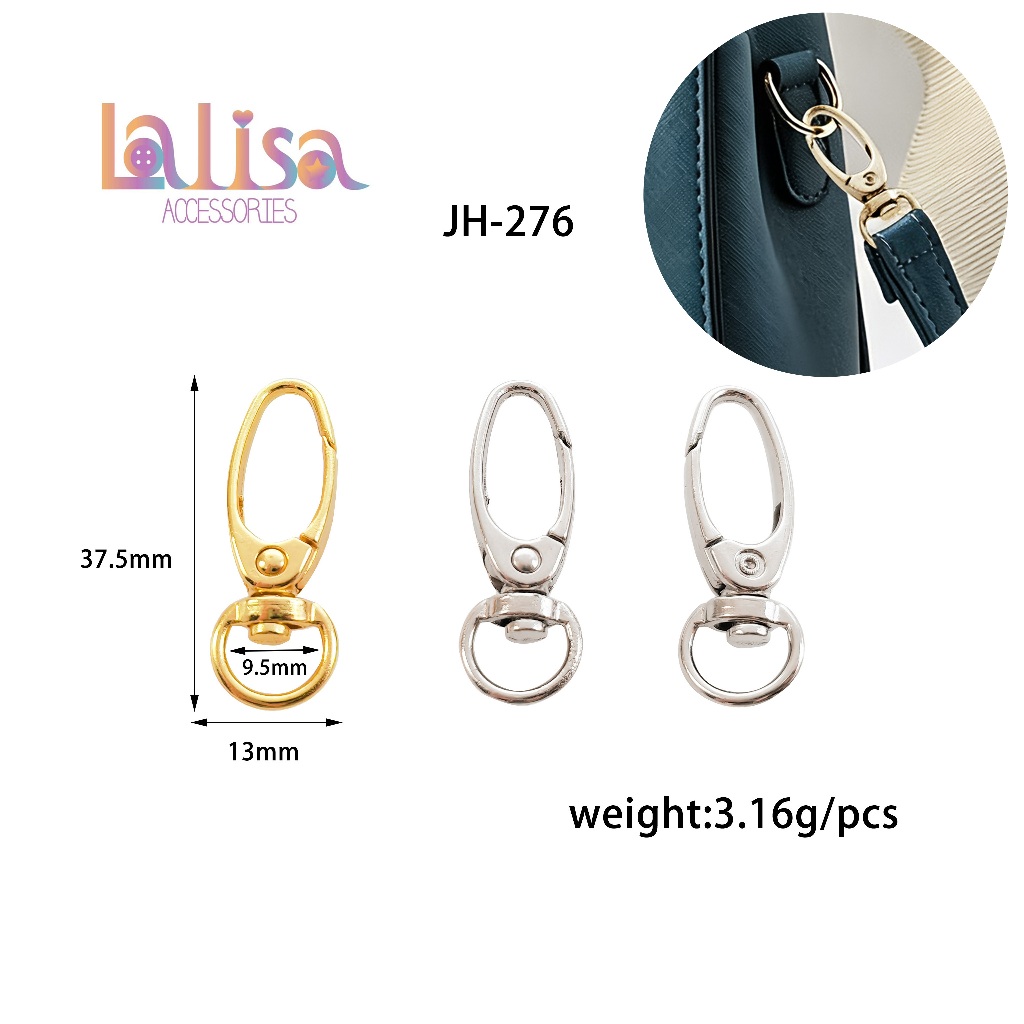 ตะขอคอหมาโลหะผสม ไว้ตกแต่งกระเป๋า อุปกรณ์เสริมกระเป๋าผู้หญิง Alloy Dogclips JH-276 (C-2-H,JH-276)