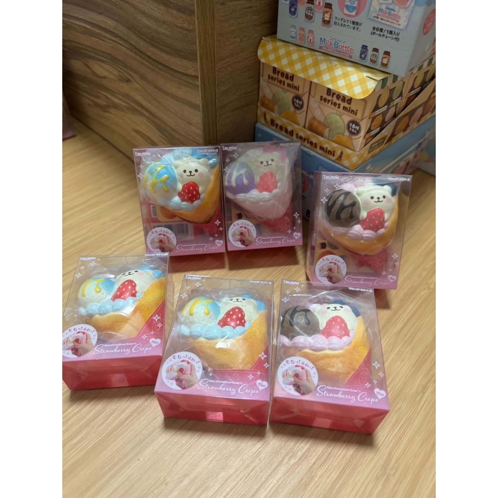 IBLOOM Squishy Mini Marshmallow Bear's Strawberry Crepe สกุชชี่เครปหมีไอบลูมรุ่นมินิ