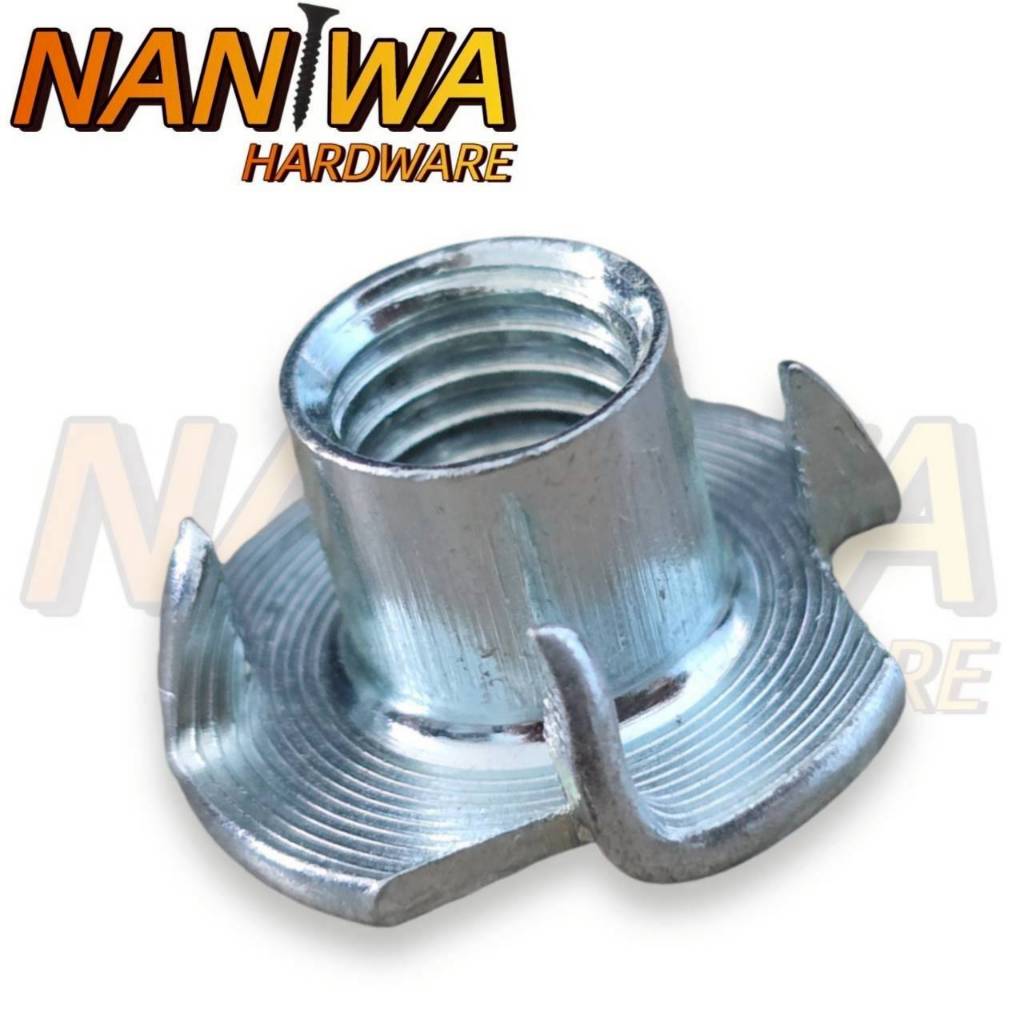 Naniwa ทีนัท หัวน็อตฝังไม้ T Nut (SZM) พุกเกลียวฝังไม้ น้อตตัวเมียฝังไม้ ใช้สกรูเกลียวมิล M4 M5 M6 M8 M10(10ตัว)