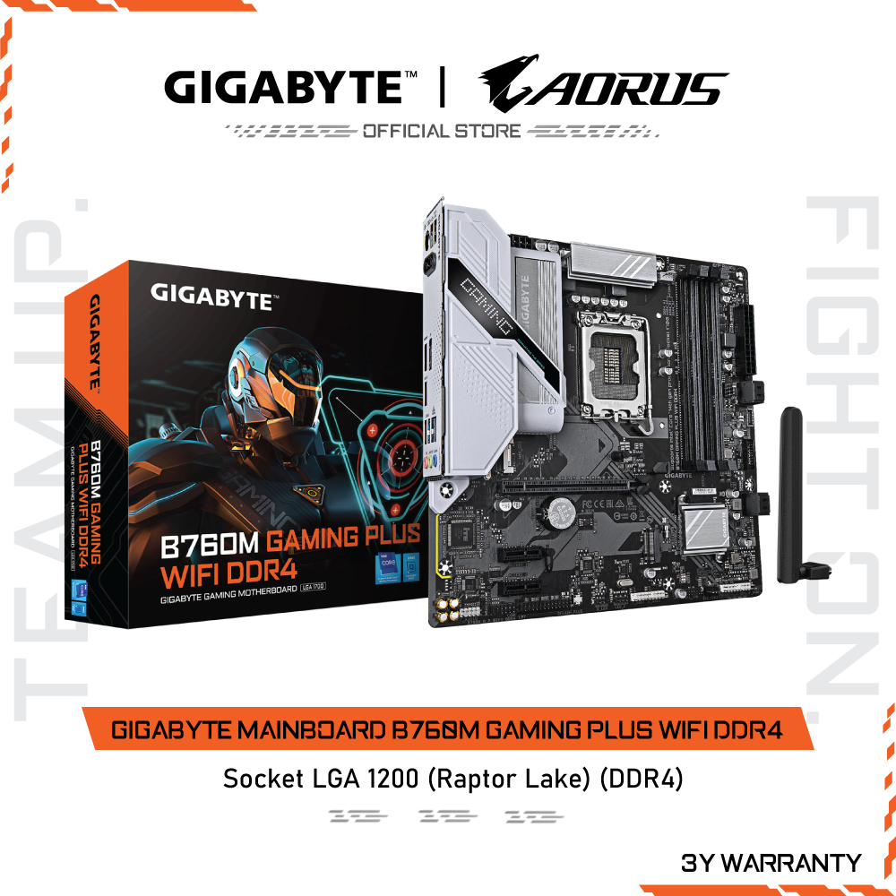 GIGABYTE MAINBOARD B760M GAMING PLUS WIFI DDR4 เมนบอร์ด B760M G P WIFI DDR4-1.1