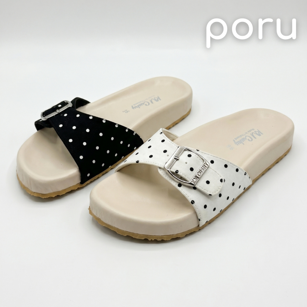 รองเท้าแตะลายจุด Polka Dot พื้นนุ่ม รองเท้าแตะสวม พื้นหนา เดินสบาย 1 ตอน ไซส์ 36-40