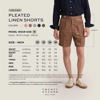 TWENTYSECOND กางเกงขาสั้นผ้า Linen รุ่น Pleated Linen Shorts