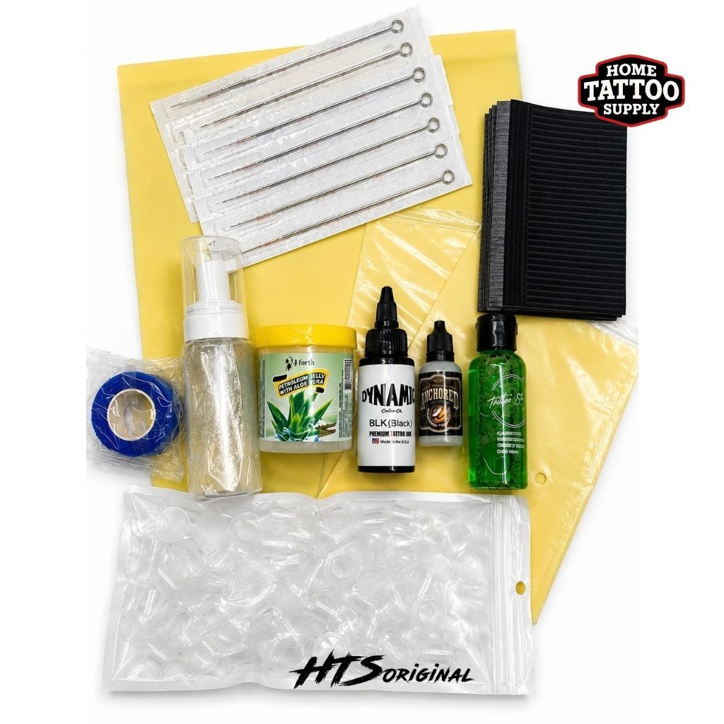 ชุดสักแฮนด์โป๊ก Hand Poke Tattoo Kit ครบชุด พร้อมอุปกรณ์เริ่มต้น สำหรับฝึกและใช้งาน