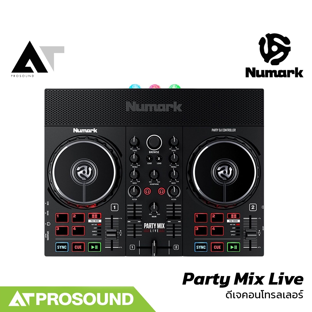 Numark Party Mix Live DJ Controller มีลำโพงในตัว ไฟ LED พร้อม Serato AT Prosound