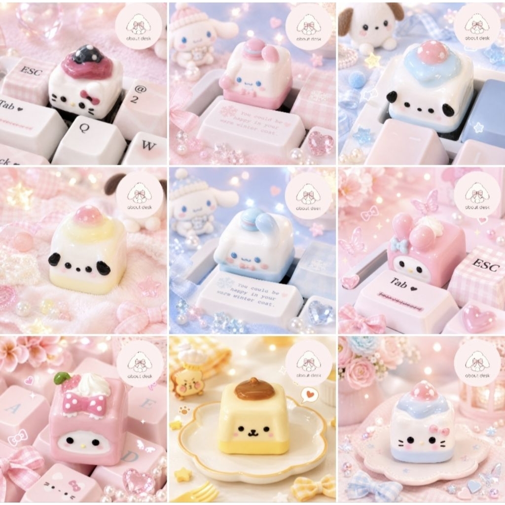 about desk Sweet Dessert Keycap Handmade Artisan Keycap คีย์แคปเรซิ่นลายขนม คาแรกเตอร์สุดคิ้วท์ Cherry