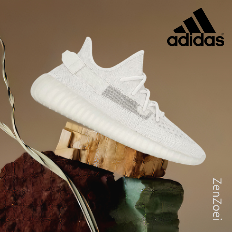 (ของแท้ 100%) 💯  adidas originals Yeezy Boost 350 V2  “ Bone ”   ice cream 2.0  HQ6316 Low Sneakers