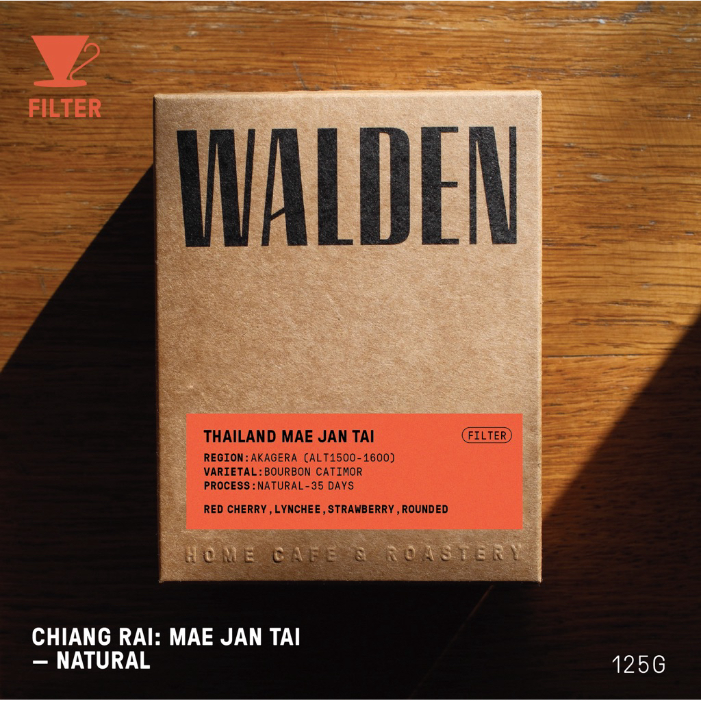 Walden Single Origin - Thailand เชียงราย แม่จันใต้ ( Natural ) เมล็ดกาแฟคั่วอ่อน - 125g