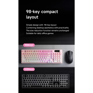 【สินค้าจุด】FURYCUBE IP98 Pro คีย์บอร์ดเกมมิ่งแบบไร้สาย ขนาด 98% ระบบเมมเบรน กันน้ำ พร้อมไฟ RGB-สีชมพูพีชหมอก