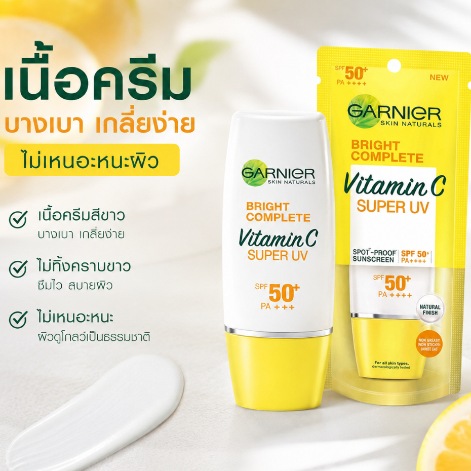 ตัวช่วยคนผิวแพ้ง่ายในหน้าร้อน｜กันแดด Garnier SPF50+ PA++++ กันแดดระดับสูง ตัวเล็กพกพาสะดวก ทาเติมระหว่างวันได้ทุกที่