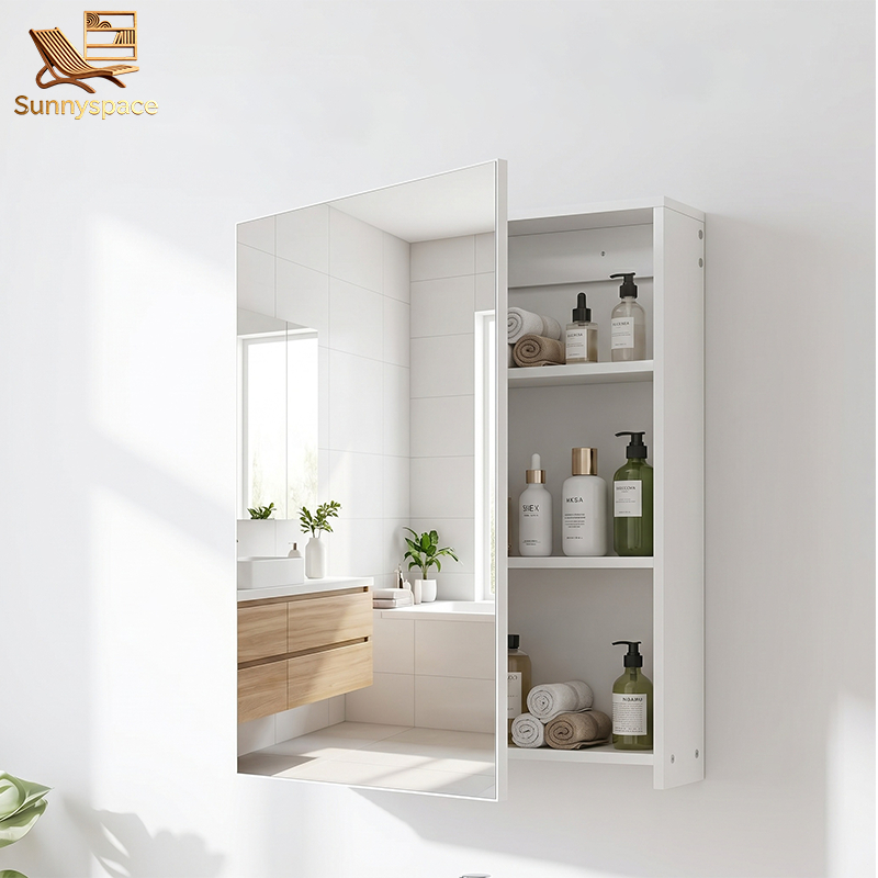 ตู้เก็บของห้องน้ํา ตู้เก็บของติดผนัง ตู้ยาสามัญประจำบ้าน Wall bathroom Cabinet with Mirror