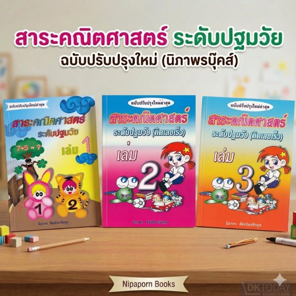 DKTODAY หนังสือ สาระคณิตศาสตร์ระดับปฐมวัย (คิดเลขเร็ว) (นิภาพรบุ๊คส์)