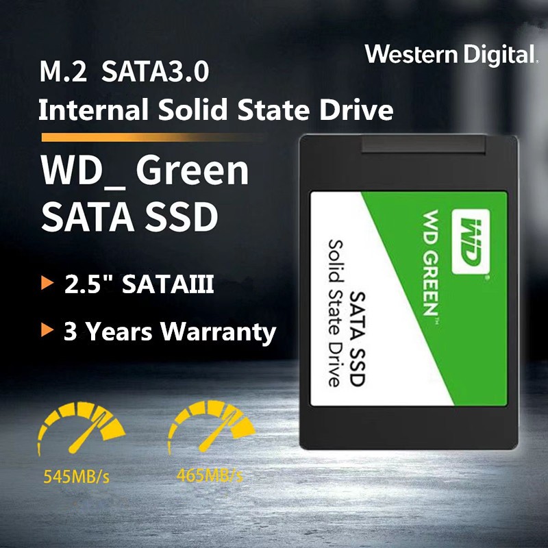 WD Green SATAIII SSD 2.5" ความจุสูง 120GB 240GB 480GB 960GB ความเร็วสูง ไดรฟ์ SSD 3 ปีการรับประกัน