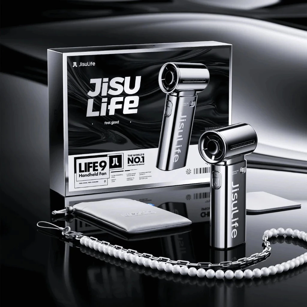 JisuLife Handheld Fan Life9 Chrome ดลมแบบพกพา ขนาดเล็ก  5000mAh ใช้งานได้ 18 ชั่วโมง thumbnail 5