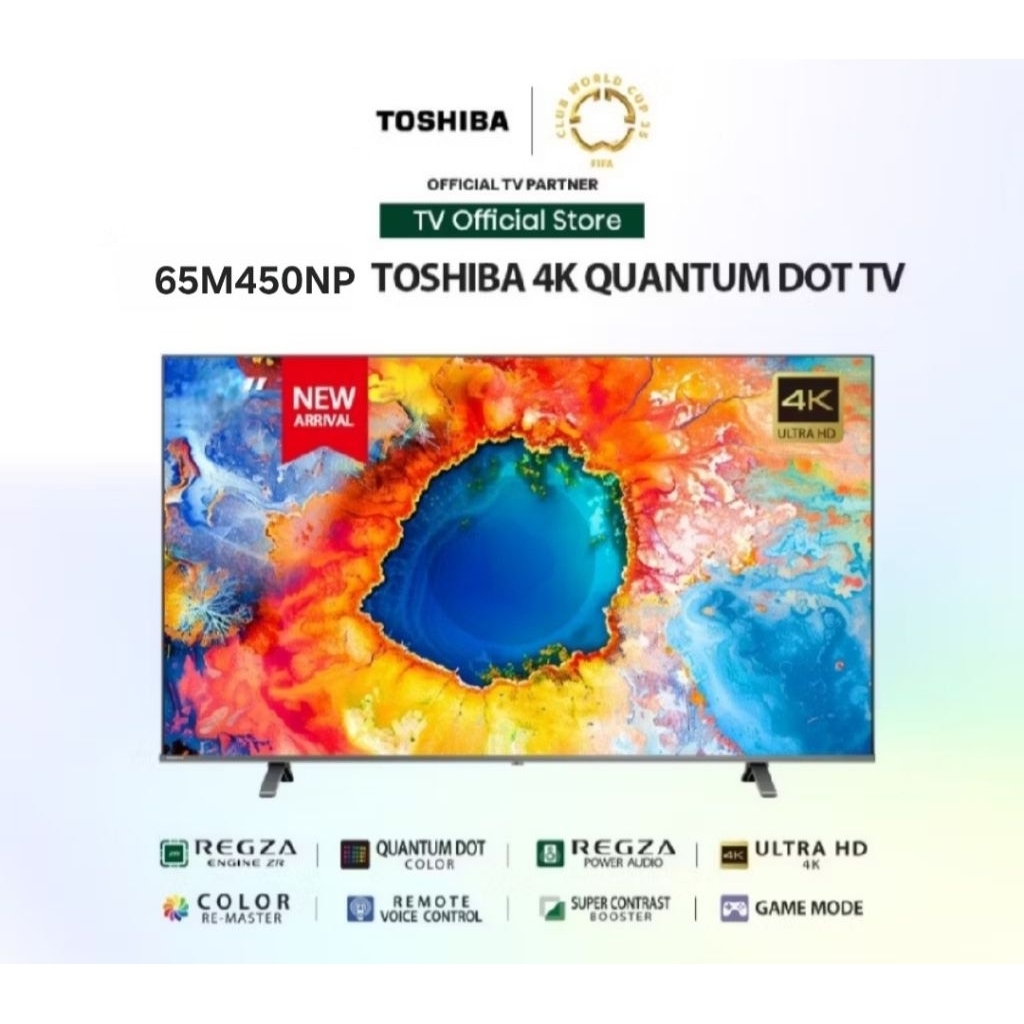 สมาร์ททีวี Toshiba 65M450NP ขนาด 65 นิ้ว 4K UHD QLED พร้อมระบบ VIDAA U7
