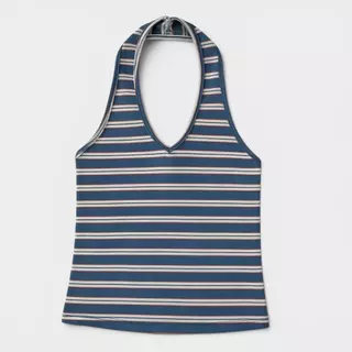 Atipashop - Sicily Halter Top เสื้อคล้องคอผ้าร่อง ยืดเยอะใส่สบาย