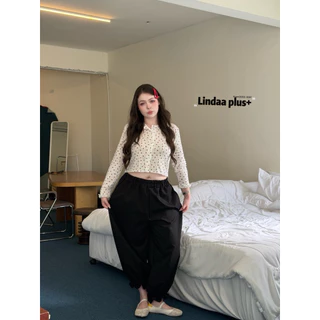 LindaaPlus--𝐆𝐞𝐧𝐢𝐞 𝐩𝐚𝐧𝐭𝐬 ʚɞ กางเกงขาแปดส่วนทรงจินนี่สาวอวบอ้วน ผ้าคอตตอนแท้กึ่งยีนส์ ผ้าเนื้อดี ใส่สบาย สะโพกใหญ่สะใจมาก