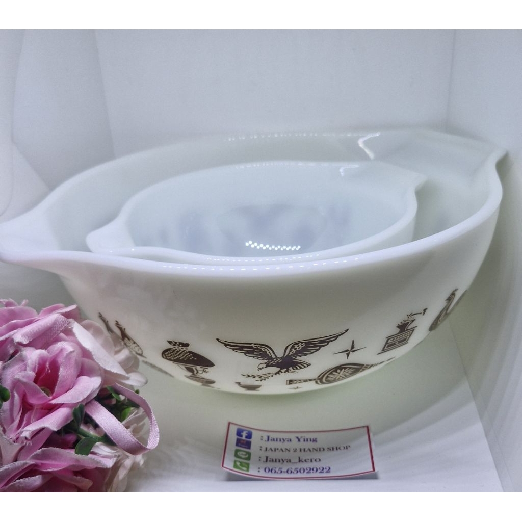 Pyrex Early American (Cinderella Bowl) Made in USA #milkglass #pyrex● ชามผสม