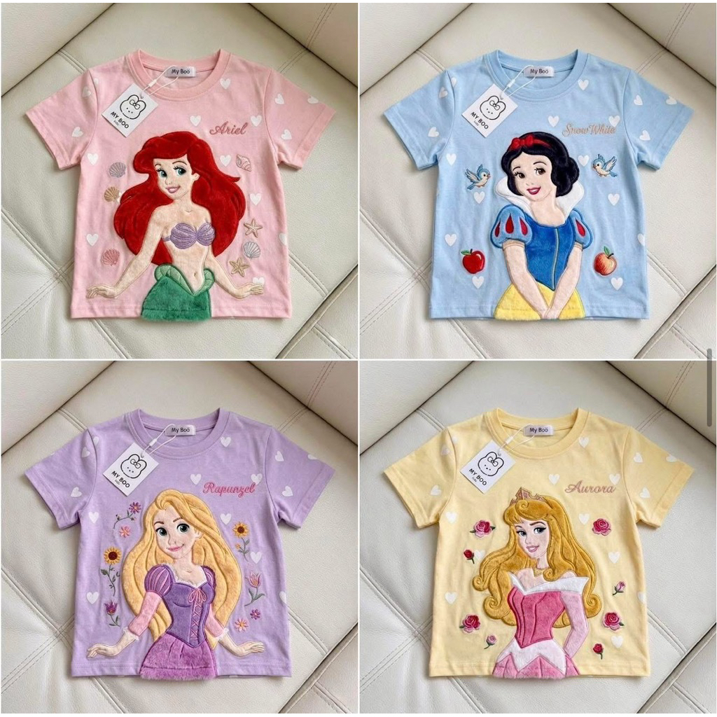 เสื้อยืดพิมลาย สำหรับเด็กผู้หญิง ลายเจ้าหญิง