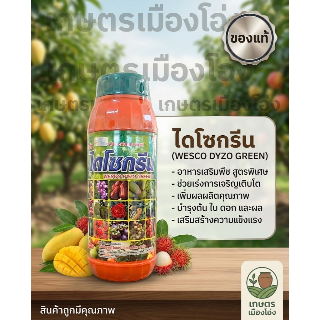 ไดโซกรีนปุ๋ยน้ำเวสโก้ เพิ่มการสะสมอาหาร ช่วยเพิ่มการติดผล ช่วยเพิ่มผลผลิต เพิ่มการเจริญเติบโตของพืช 1ลิตร