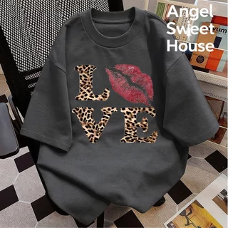 (จัดส่งตลอด 24 ชั่วโมง）Angle Official เสื้อยืดผู้หญิง Oversize Y2K สายฝอ Streetwear เสื้อแฟชั่นผู้หญิง L66