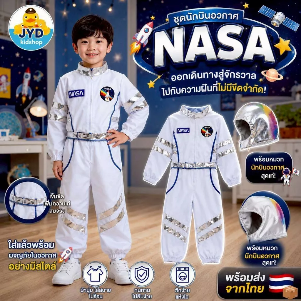 (jyd) ชุดอาชีพเด็ก ชุดนักบินอวกาศNASA ชุดนักบินอวกาศรุ่นจิ๋ว ชุดนักบินอวกาศตัวน้อย ชุดนาซ่า thumbnail 3