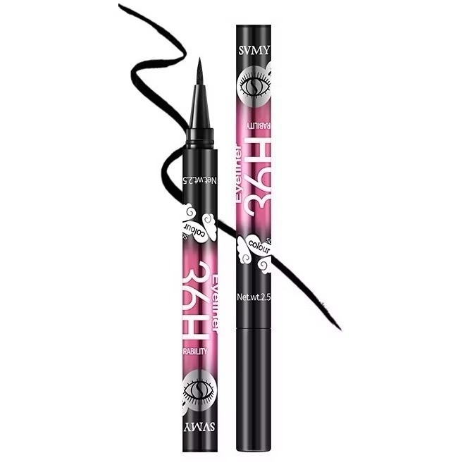 L502 SVMY อายไลเนอร์หัวปากกกา สีดำ เขียนง่าย เส้นคม กันน้ำ กันเหงื่อ ไม่เลอะ แห้งเร็ว ปลายเรียวเล็ก เขียนง่าย ติดทนนาน
