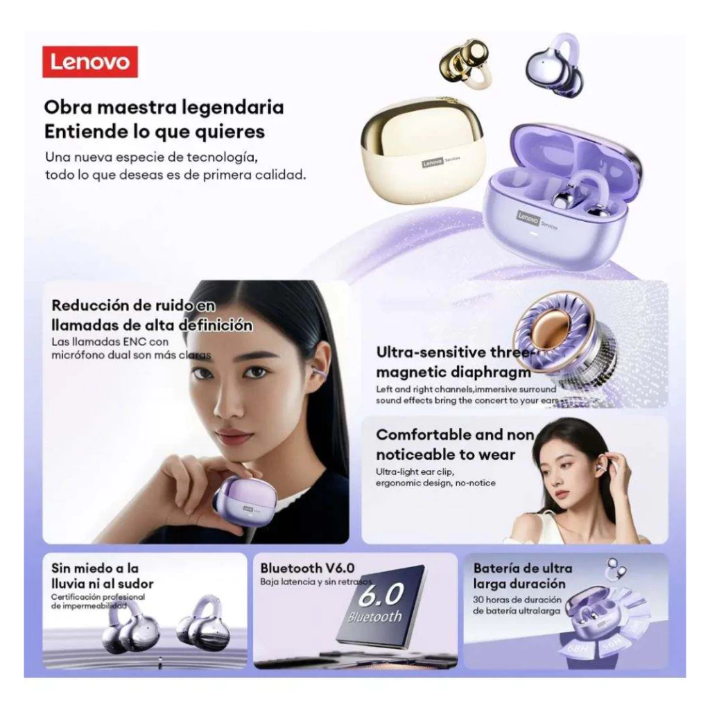 Lenovo LE302 หูฟัง Bluetooth คล้องคอ กันน้ำ มีไมค์ HD thumbnail 8
