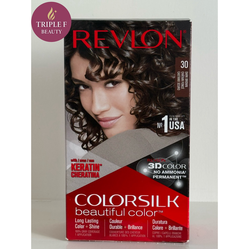 ⭐️พร้อมส่ง|แท้100%⭐️เรฟลอน ครีมเปลี่ยนสีผม ปิดผมขาว ปราศจากแอมโมเนียเบอร์30 สีน้ำตาลเข้ม