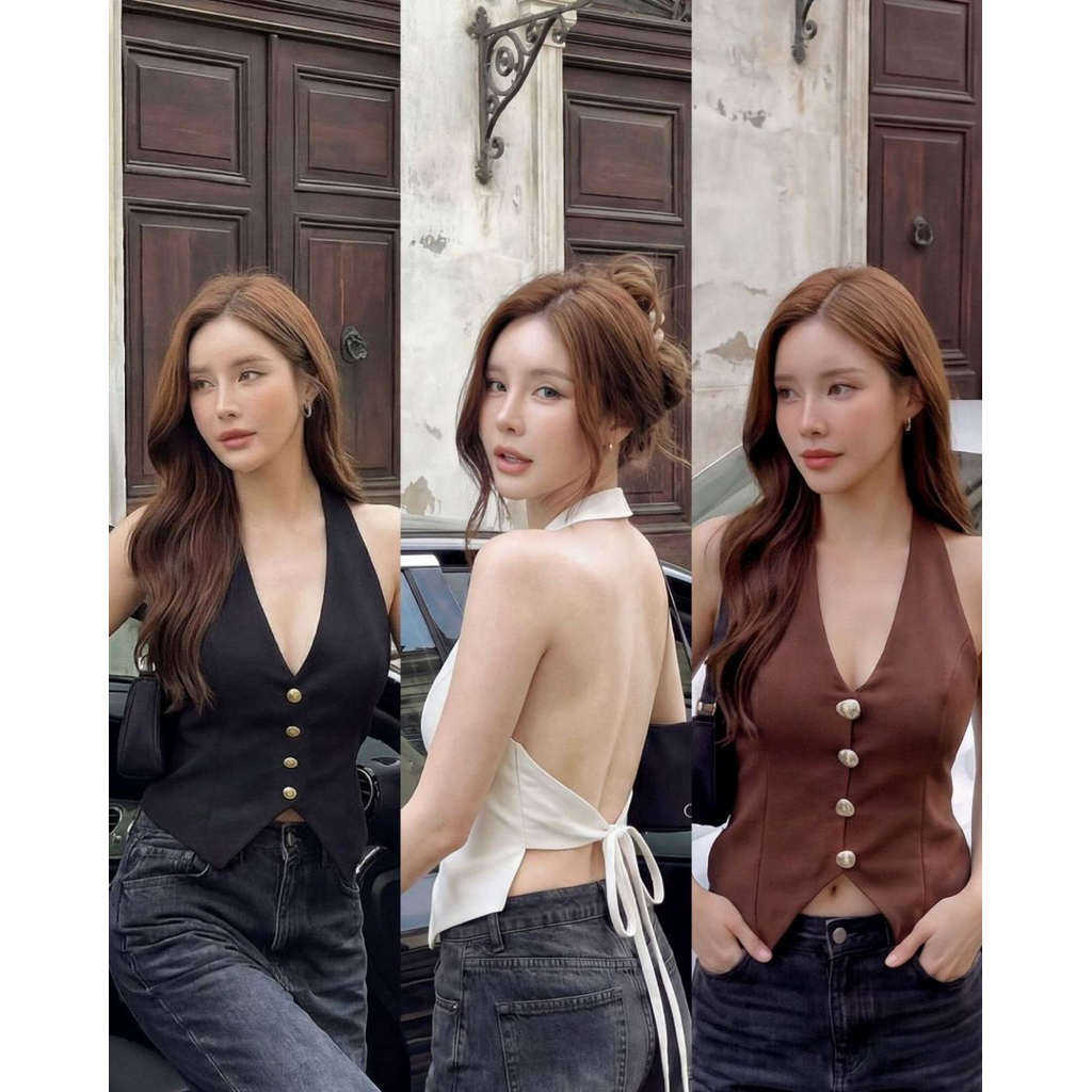 #cottoncandy เสื้อเบาส์รุ่นนี้ งานสวยมากๆ รอบนี้ให้ผ้าพรีเมี่ยม ยืดสวยเนียนๆ ดีเทลเว้าหลังสุดแซ่บ