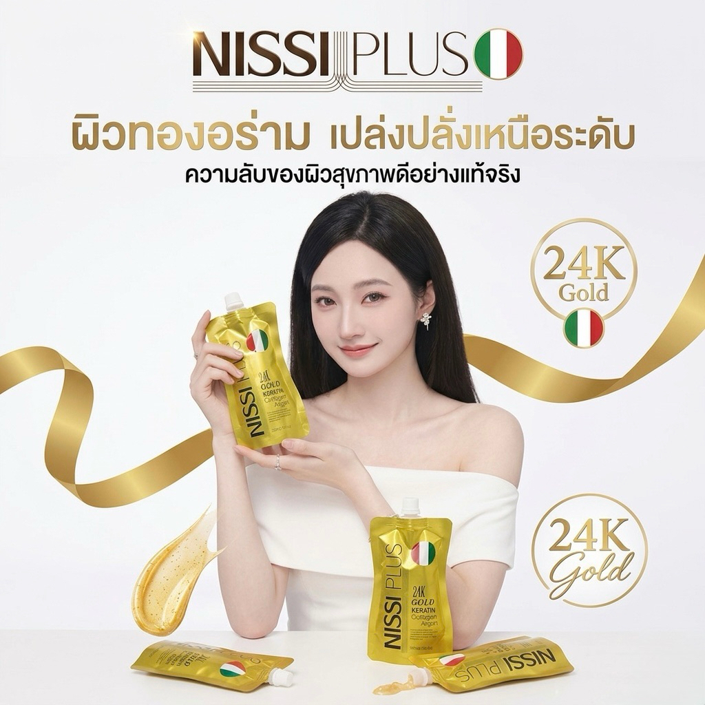 (ถุงใหญ่) Nissi plus rich keratin collagen argan นิซซี พลัส ริช คอลลาเจน อาแกน 500ml    /21183