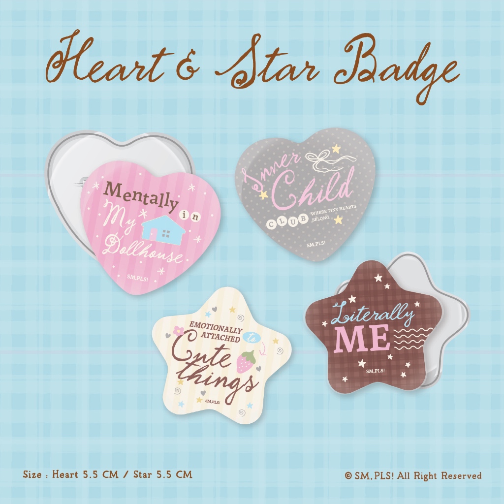 Heart/Star Badges เข็มกลัดหัวใจ (Inner Child Col.) - SM,PLS!
