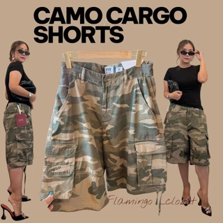 ขาสั้นเอวต่ำลายทหาร Vintage camo cargo shorts