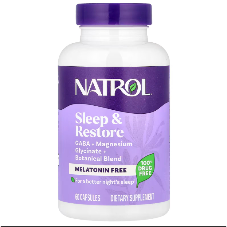 Natrol, Sleep & Restore, 60 Capsules แคปซูล GABA +