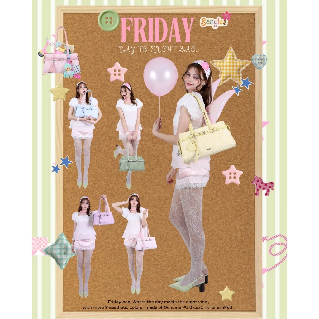 8anglesshop- กระเป๋า Friday พร้อมส่ง 🧤🍒 size 12.5 นิ้ว ใส่IPADได้ #กระเป๋าbelt #กระเป๋าสะพายไหล่ 8angles E002 thumbnail 10