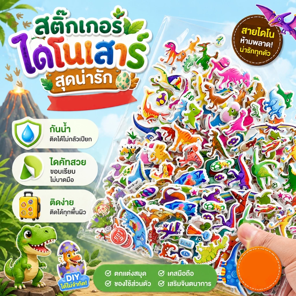 สติกเกอร์นูน 3D ชุดรวมลายการ์ตูนสุดฟิน Sticker 3D นูน✔️พร้อมส่ง สติ๊กเกอร์การ์ตูน งานตกเต่งDIY thumbnail 7