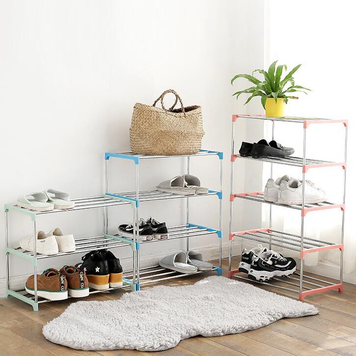 💥พร้อมส่ง💥 ชั้นเก็บรองเท้าสแตนเลส Shoe Rack ที่วางรองเท้า 5ชั้น มีให้เลือก 3 แบบ 4สี