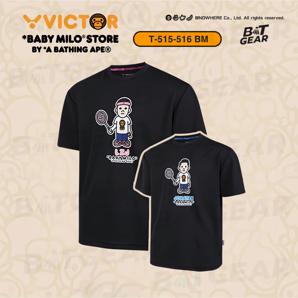 VICTOR x BABY MILO STORE (Lee Zii Jia x Jonathan) เสื้อกีฬาแบดมินตัน รุ่น T-515BM - T-516BM (Oversize)