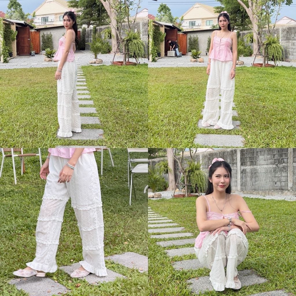 Sawat Bt "Lace pants" สินค้าใหม่พร้อมส่ง กางเกงขายาวลูกไม้เนื้อcotton