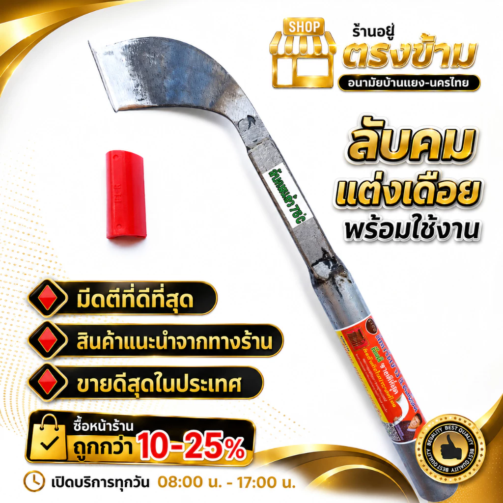มีดกรีดยาง ลับคมแล้ว มีดตีใบกบแท้100 % ตรา ธ.ฅนนิยม(คอหนัก) รับประกันโดยช่างธง กรีดได้มากกว่า1,200ต้น ต่อการลับ 1 ครั้ง