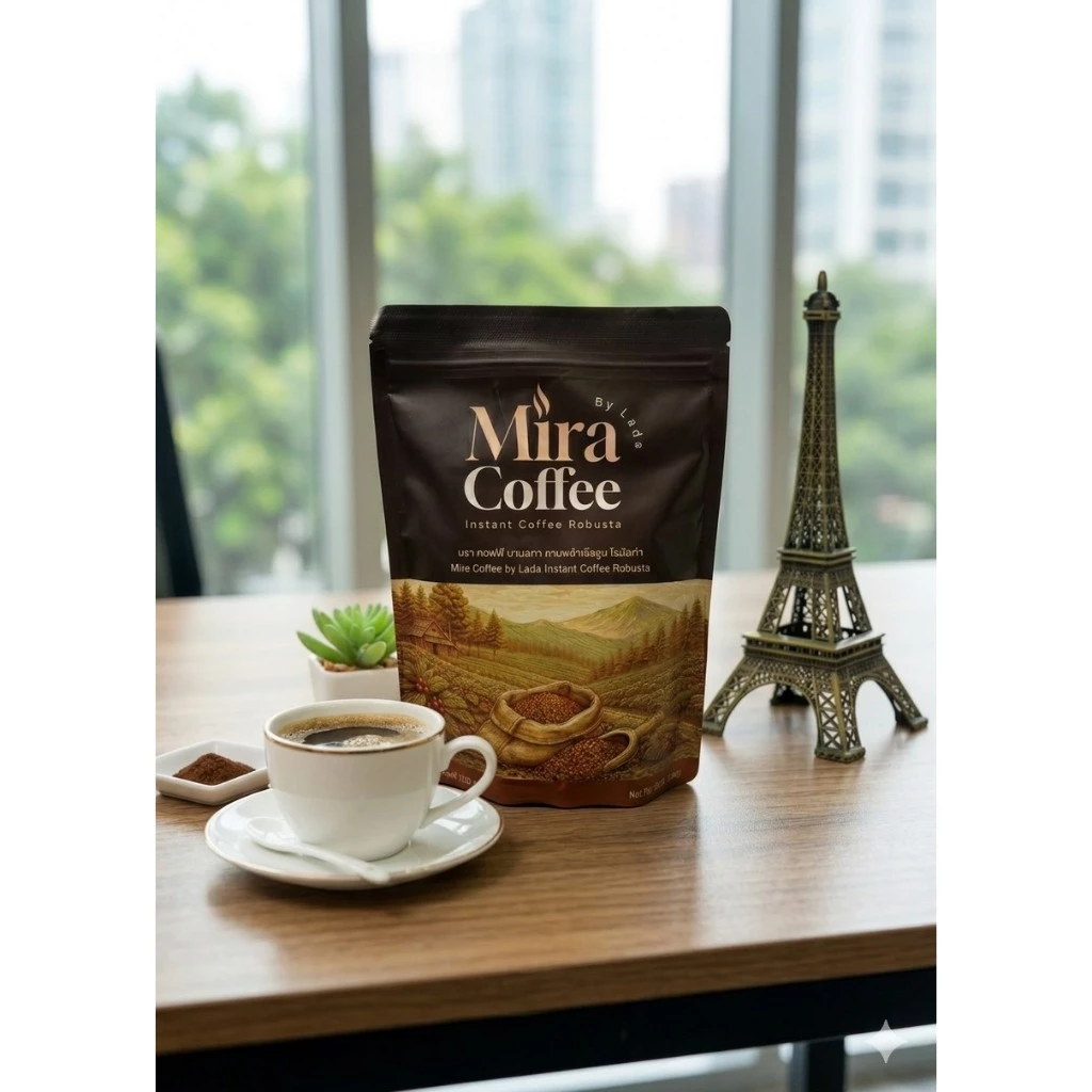 Instant Robusta ผงกาแฟโรบัสต้า คั่วเข้ม ขนาด 100 กรัม