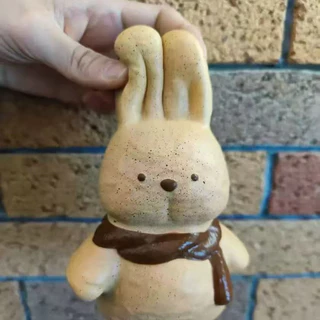 สกุชชี่น้องกระต่ายใส่ผ้าพันคอ น่มฟู ใจละลาย ขนาดใหญ่ 18 cm 📌 พร้อมส่ง